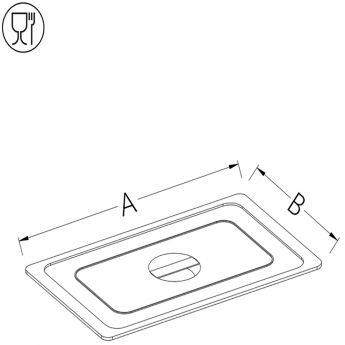 Diamond | Deksel in inox met handgreep standaard 1/1 | C/GN1/1-C