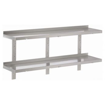 Gastro Inox | Dubbele wandplank van roestvrijstaal AISI 304, 1700(l)x400(d)mm - GI-313.235