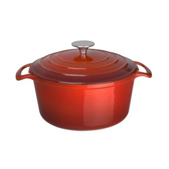 Vogue ronde inductie braadpan rood 4L