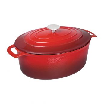 Vogue ovale inductie braadpan rood 6L