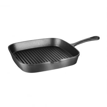 Vogue vierkante gietijzeren inductie grillpan 24,1cm