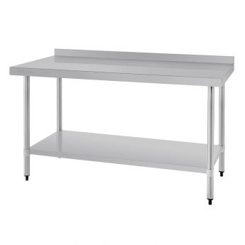 Vogue RVS werktafel met achteropstand 90x150x60cm