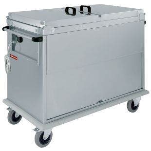 Diamond | Bain-marie-wagen 2x GN 1/1, met deksels, kast met draaideur | CTBM/2C-T