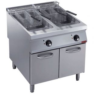 Diamond | Elektrische friteuse 2 kuipen "Y" 23 lit., buitenkant branders, op meubel | E22/F46A8-S