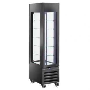 Diamond | FULL glazen vitrine" 260 Lt., 5 glazen niveaus, geventileerd - ICE CREAM & PASTRY - ZWART | MAX/305-BB