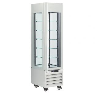 Diamond | FULL glazen vitrine" 260 Lt., 5 glazen niveaus, geventileerd -ICE CREAM & PASTRY - WIT | MAX/305-BW