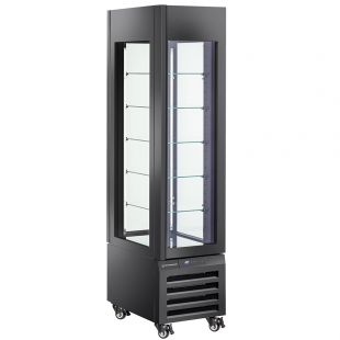 Diamond | FULL Vitrine 260 Lt., 5 glazen niveaus, geventileerd - PASTRY - ZWART | MAX/305-PB