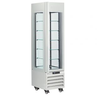 Diamond | FULL Vitrine 260 Lt., 5 glazen niveaus, geventileerd - PASTRY - WIT | MAX/305-PW