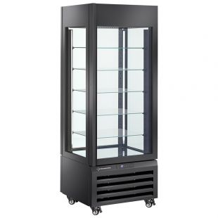 Diamond | FULL glazen vitrine" 440 Lt., 5 glazen niveaus, geventileerd - ICE CREAM & PASTRY - ZWART | MAX/507-BB