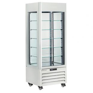 Diamond | FULL glazen vitrine" 440 Lt., 5 glazen niveaus, geventileerd - ICE CREAM & PASTRY - WIT | MAX/507-BW