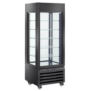 Diamond | FULL glazen vitrine" 440 liter, 5 glazen niveaus, geventileerd -CHOCOLATE -  ZWART | MAX/507-CB