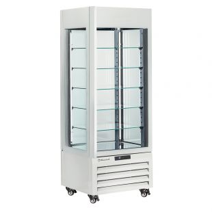 Diamond | FULL glazen vitrine" 440 liter, 5 glazen niveaus, geventileerd - CHOCOLATE - WIT | MAX/507-CW