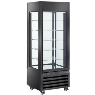 Diamond | FULL Vitrine 440 Lt., 5 glazen niveaus, geventileerd - PASTRY - ZWART | MAX/507-PB