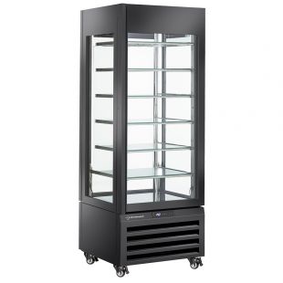 Diamond | FULL glazen vitrine" 440 Lt., 6 glazen niveaus, statisch - ICE CREAM - ZWART | MAX/507-SB