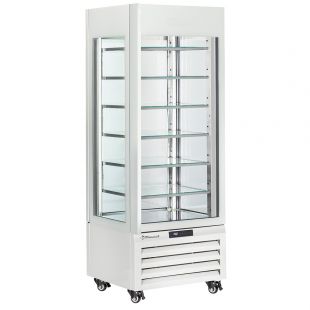 Diamond | FULL glazen vitrine" 440 Lt., 6 glazen niveaus, statisch - ICE CREAM - WIT | MAX/507-SW