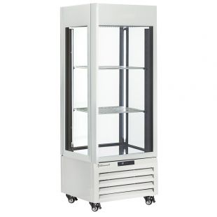 Diamond | FULL glazen vitrine" 440 liter, 1 niveau + 2 planken, geventileerd - WINE - WIT | MAX/507-VW