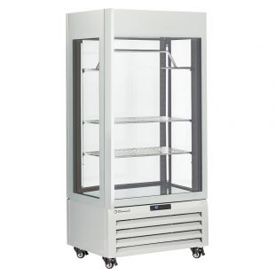 Diamond | FULL glazen vitrine" 600 liter, 2 planken & vleesstang, geventileerd - MEAT - WIT | MAX/607-MW