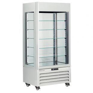 Diamond | FULL glazen vitrine" 600 Lt., 5 glazen niveaus, geventileerd - ICE CREAM & PASTRY - WIT | MAX/609-BW