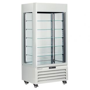 Diamond | FULL glazen vitrine" 600 liter, 5 glazen niveaus, geventileerd - CHOCOLATE - WIT | MAX/609-CW