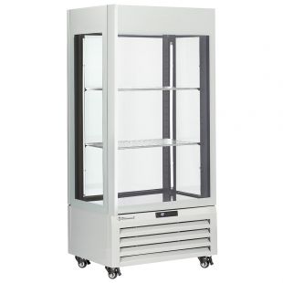 Diamond | FULL glazen vitrine" 600 liter, 1 niveau + 2 planken, geventileerd - WINE - WIT | MAX/609-VW