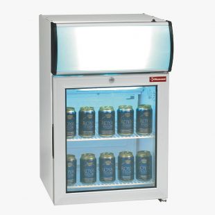 Diamond | Vitrine tafelmodel positieve T°, 60 liter, met lichtbak | TOP50PC/R6-2EME