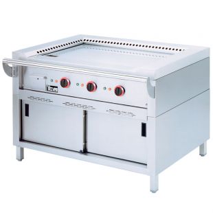 Diamond | Elektrische "Teppanyaki" plaat, 3 zones (3x 4,7 kW), op kast | TPE3-15