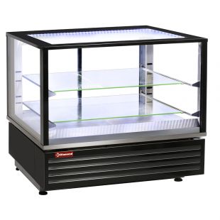 Diamond | Warmte vitrine EN of GN, geventileerd, 2 niveaus, ZWART | VHDP-B1