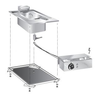 Gastro Inox | Mareno drop-in friteuse 10 liter, 40cm 6kW, met aansluitblok - GI-160.520