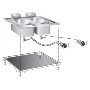 Gastro Inox | Mareno drop-in friteuse 10+10 liter, 60 cm, 10kW - GI-160.521