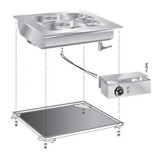 Gastro Inox | Mareno drop-in bainmarie 60 cm met aansluitblok - GI-160.546