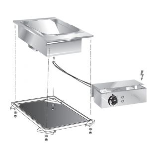 Gastro Inox | Mareno drop-in frites warmhoudapparaat 40cm met aansluitblok - GI-160.548