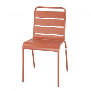 Bolero terracotta gelateerde stalen zijstoelen (4 stuks)