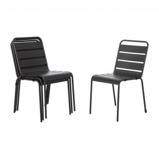 Bolero stalen stoelen grijs (4 stuks)