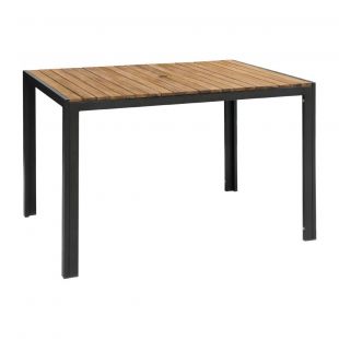 Bolero rechthoekige stalen en acaciahouten tafel 120x80cm