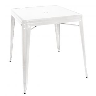 Bolero bistro vierkante stalen tafel wit 668 mm (enkel)