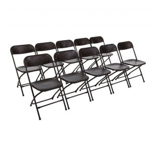 Bolero opklapbare stoelen zwart (10 stuks)