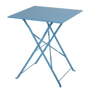 Bolero vierkante opklapbare stalen tafel turquoise 60cm