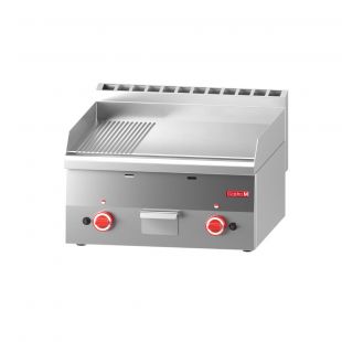 Gastro M 600 gas bakplaat 60/60 FTRG 2/3 glad 1/3 geribbeld