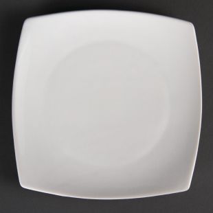 Olympia Whiteware vierkante borden met afgeronde hoeken 18,5cm (12 stuks)