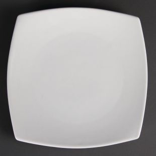 Olympia Whiteware vierkante borden met afgeronde hoeken 24cm (12 stuks)
