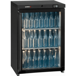 Gamko 1-deurs koeling antraciet met glasdeur, stekkerklaar, dimbaar LED - LG3/150RG