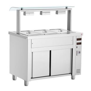 Inomak Bain marie Topline 4x 1/1GN met glasopbouw - MJV714