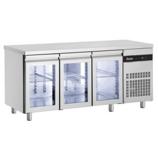 Inomak Koelwerkbank Slimline met 3 glasdeuren - PMRP999/GL