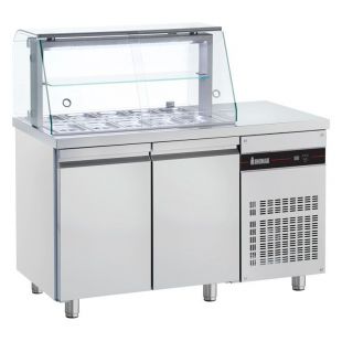 Inomak Saladiere Flexline 10x 1/4 GN met vitrine - ZQRP99